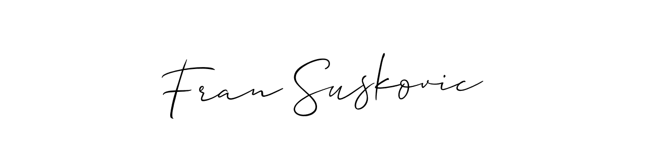 This is the best signature style for the Fran Suskovic name. Also you like these signature font (Allison_Script). Mix name signature. Fran Suskovic signature style 2 images and pictures png