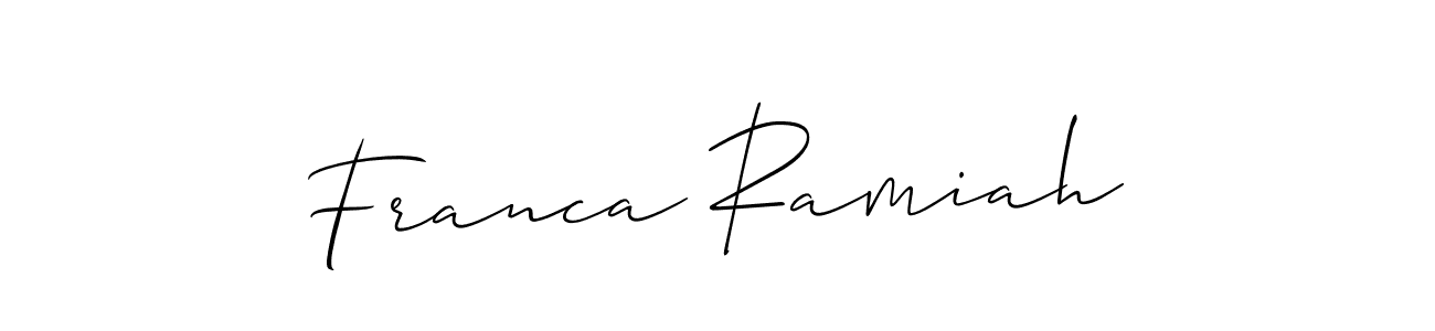 Here are the top 10 professional signature styles for the name Franca Ramiah. These are the best autograph styles you can use for your name. Franca Ramiah signature style 2 images and pictures png