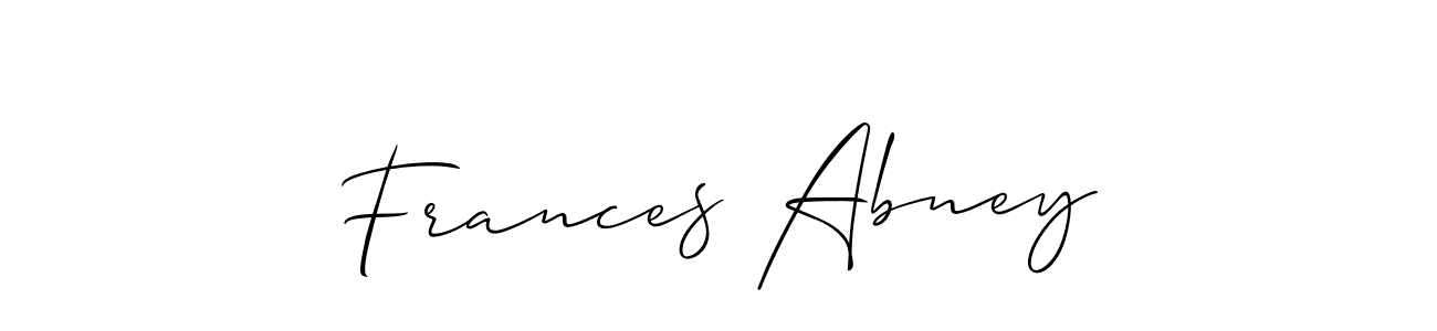 How to make Frances Abney signature? Allison_Script is a professional autograph style. Create handwritten signature for Frances Abney name. Frances Abney signature style 2 images and pictures png