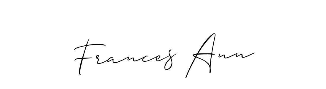 Make a beautiful signature design for name Frances Ann. With this signature (Allison_Script) style, you can create a handwritten signature for free. Frances Ann signature style 2 images and pictures png