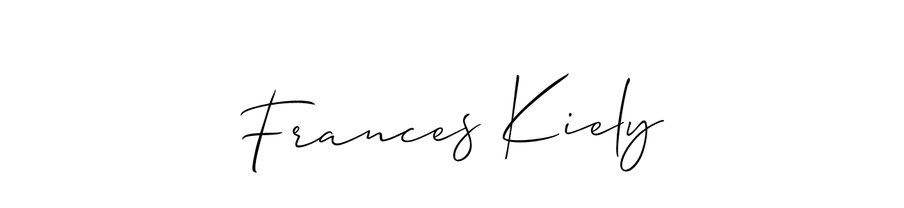 Make a beautiful signature design for name Frances Kiely. With this signature (Allison_Script) style, you can create a handwritten signature for free. Frances Kiely signature style 2 images and pictures png