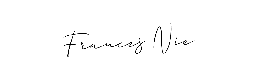 Frances Nie stylish signature style. Best Handwritten Sign (Allison_Script) for my name. Handwritten Signature Collection Ideas for my name Frances Nie. Frances Nie signature style 2 images and pictures png