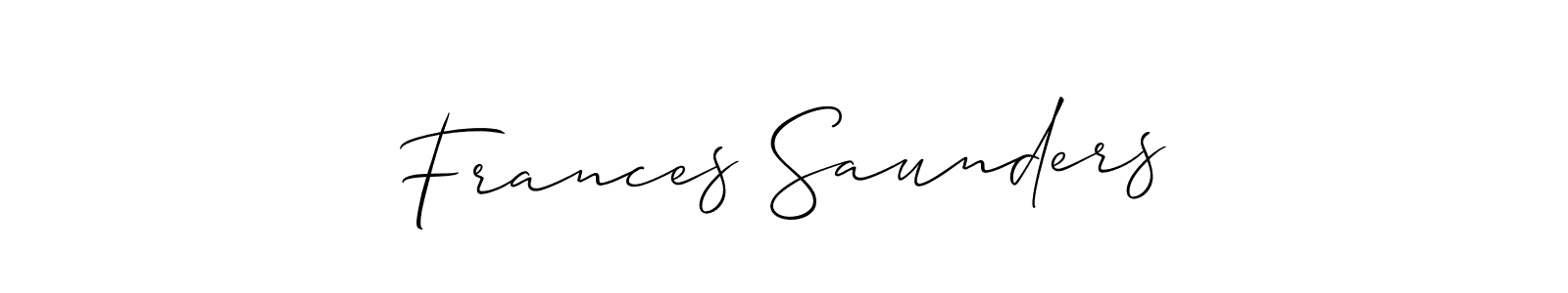 You should practise on your own different ways (Allison_Script) to write your name (Frances Saunders) in signature. don't let someone else do it for you. Frances Saunders signature style 2 images and pictures png
