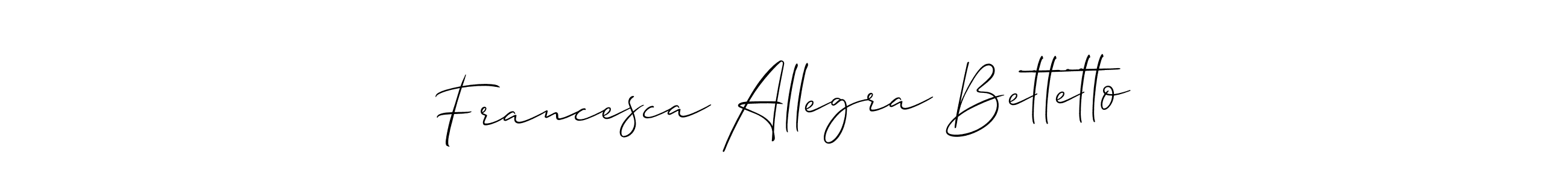 Similarly Allison_Script is the best handwritten signature design. Signature creator online .You can use it as an online autograph creator for name Francesca Allegra Bettetto. Francesca Allegra Bettetto signature style 2 images and pictures png