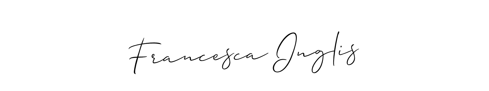 Allison_Script is a professional signature style that is perfect for those who want to add a touch of class to their signature. It is also a great choice for those who want to make their signature more unique. Get Francesca Inglis name to fancy signature for free. Francesca Inglis signature style 2 images and pictures png