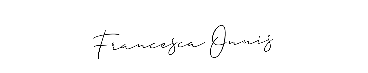 See photos of Francesca Onnis official signature by Spectra . Check more albums & portfolios. Read reviews & check more about Allison_Script font. Francesca Onnis signature style 2 images and pictures png
