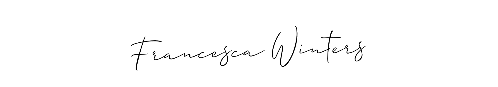 You should practise on your own different ways (Allison_Script) to write your name (Francesca Winters) in signature. don't let someone else do it for you. Francesca Winters signature style 2 images and pictures png