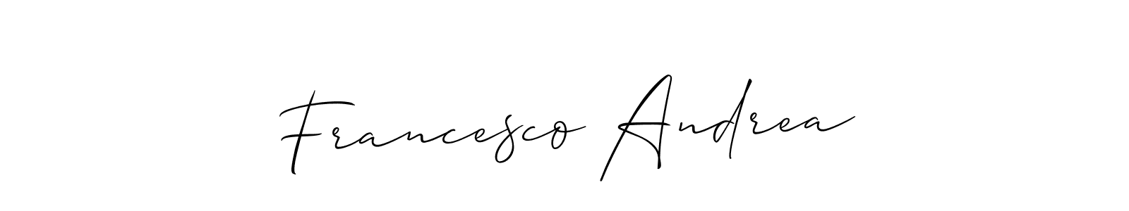 Use a signature maker to create a handwritten signature online. With this signature software, you can design (Allison_Script) your own signature for name Francesco Andrea. Francesco Andrea signature style 2 images and pictures png