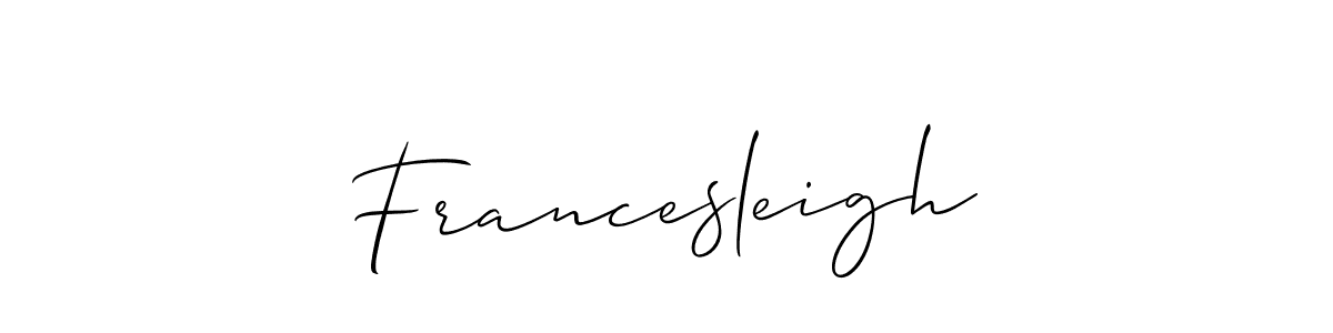 if you are searching for the best signature style for your name Francesleigh. so please give up your signature search. here we have designed multiple signature styles  using Allison_Script. Francesleigh signature style 2 images and pictures png