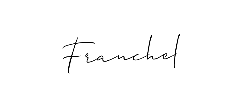 Make a short Franchel signature style. Manage your documents anywhere anytime using Allison_Script. Create and add eSignatures, submit forms, share and send files easily. Franchel signature style 2 images and pictures png