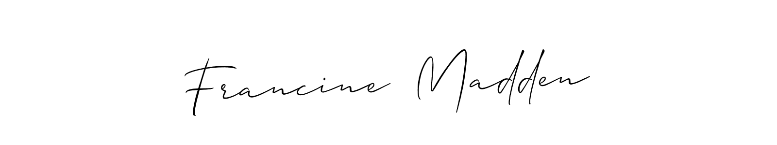 Create a beautiful signature design for name Francine  Madden. With this signature (Allison_Script) fonts, you can make a handwritten signature for free. Francine  Madden signature style 2 images and pictures png