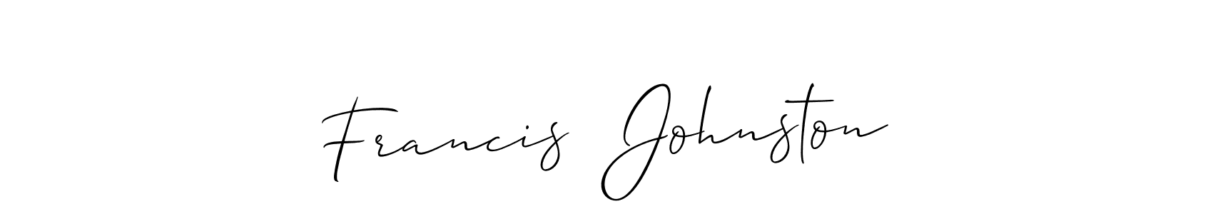 The best way (Allison_Script) to make a short signature is to pick only two or three words in your name. The name Francis  Johnston include a total of six letters. For converting this name. Francis  Johnston signature style 2 images and pictures png