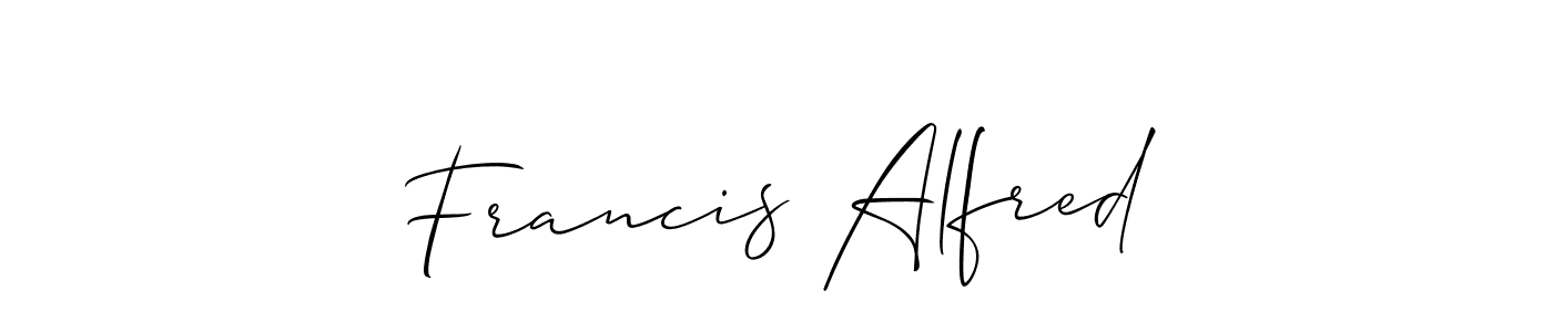 You should practise on your own different ways (Allison_Script) to write your name (Francis Alfred) in signature. don't let someone else do it for you. Francis Alfred signature style 2 images and pictures png