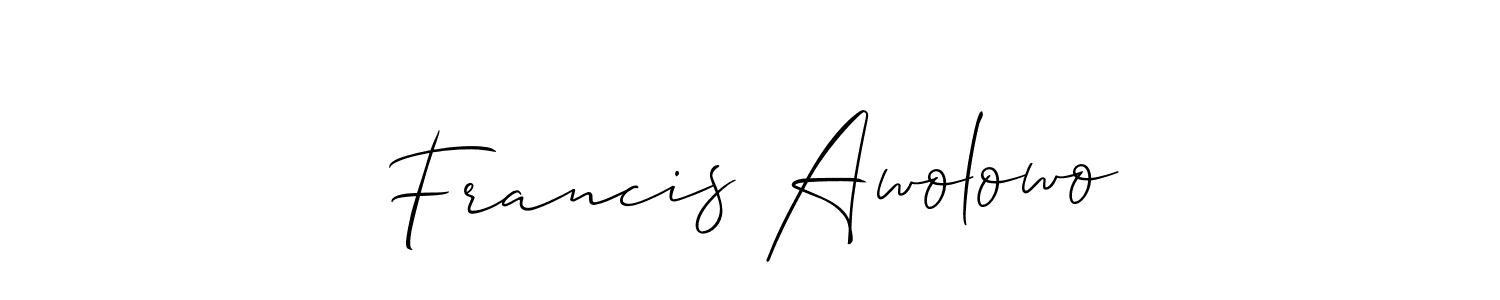 Also we have Francis Awolowo name is the best signature style. Create professional handwritten signature collection using Allison_Script autograph style. Francis Awolowo signature style 2 images and pictures png