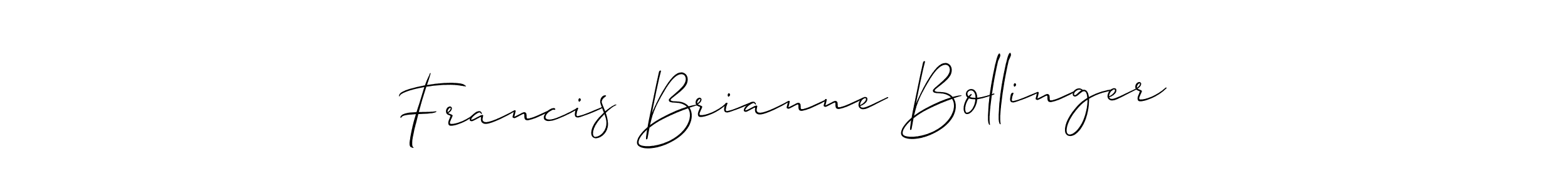 Design your own signature with our free online signature maker. With this signature software, you can create a handwritten (Allison_Script) signature for name Francis Brianne Bollinger. Francis Brianne Bollinger signature style 2 images and pictures png