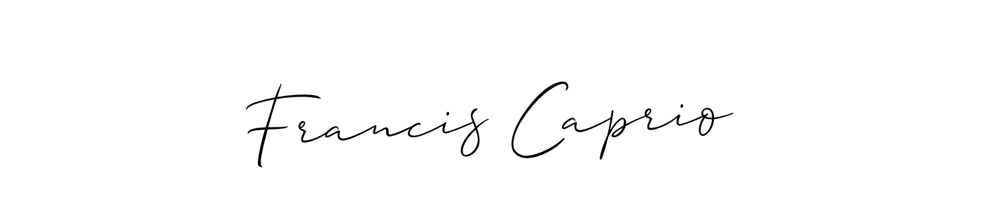 How to make Francis Caprio name signature. Use Allison_Script style for creating short signs online. This is the latest handwritten sign. Francis Caprio signature style 2 images and pictures png