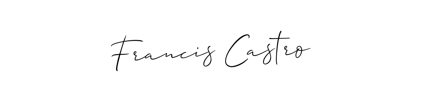 How to make Francis Castro name signature. Use Allison_Script style for creating short signs online. This is the latest handwritten sign. Francis Castro signature style 2 images and pictures png