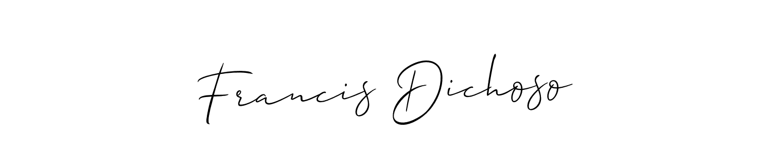 How to Draw Francis Dichoso signature style? Allison_Script is a latest design signature styles for name Francis Dichoso. Francis Dichoso signature style 2 images and pictures png