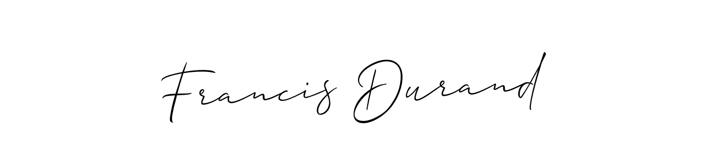 How to make Francis Durand signature? Allison_Script is a professional autograph style. Create handwritten signature for Francis Durand name. Francis Durand signature style 2 images and pictures png