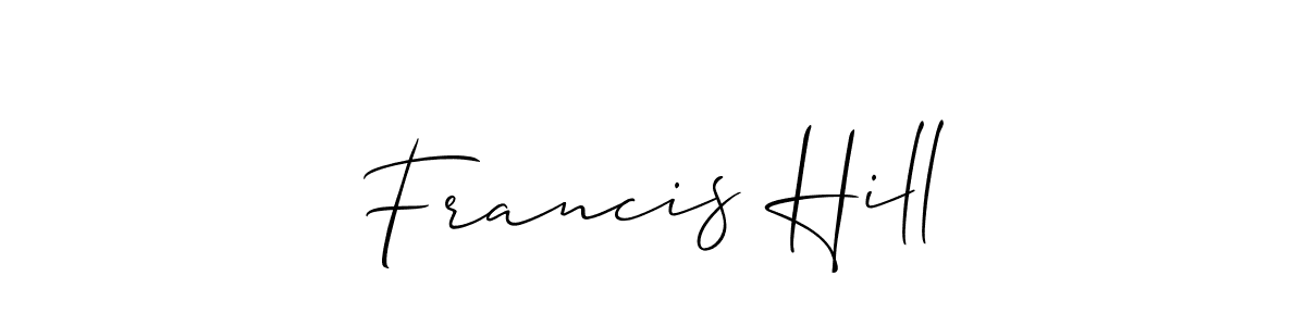 How to Draw Francis Hill signature style? Allison_Script is a latest design signature styles for name Francis Hill. Francis Hill signature style 2 images and pictures png