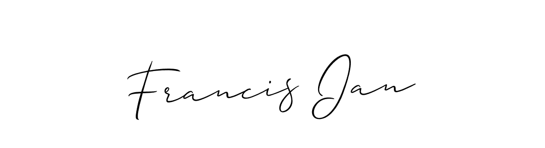 if you are searching for the best signature style for your name Francis Ian. so please give up your signature search. here we have designed multiple signature styles  using Allison_Script. Francis Ian signature style 2 images and pictures png