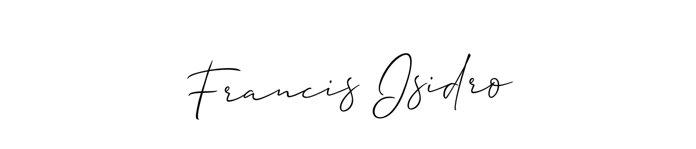 Similarly Allison_Script is the best handwritten signature design. Signature creator online .You can use it as an online autograph creator for name Francis Isidro. Francis Isidro signature style 2 images and pictures png