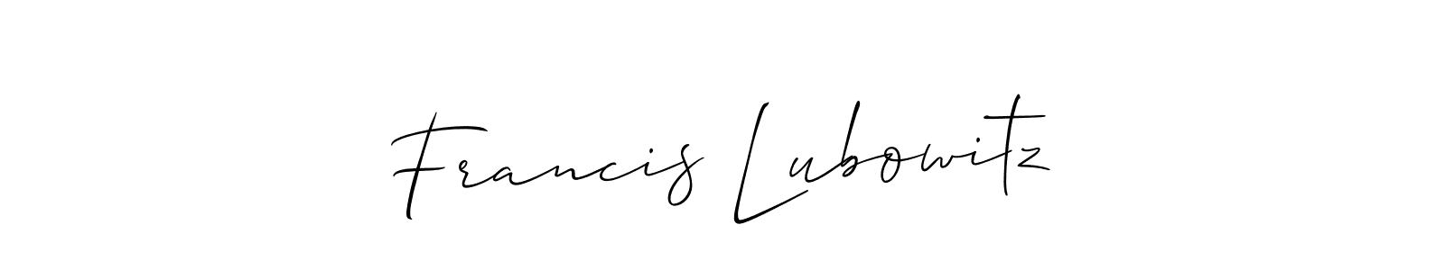 Use a signature maker to create a handwritten signature online. With this signature software, you can design (Allison_Script) your own signature for name Francis Lubowitz. Francis Lubowitz signature style 2 images and pictures png