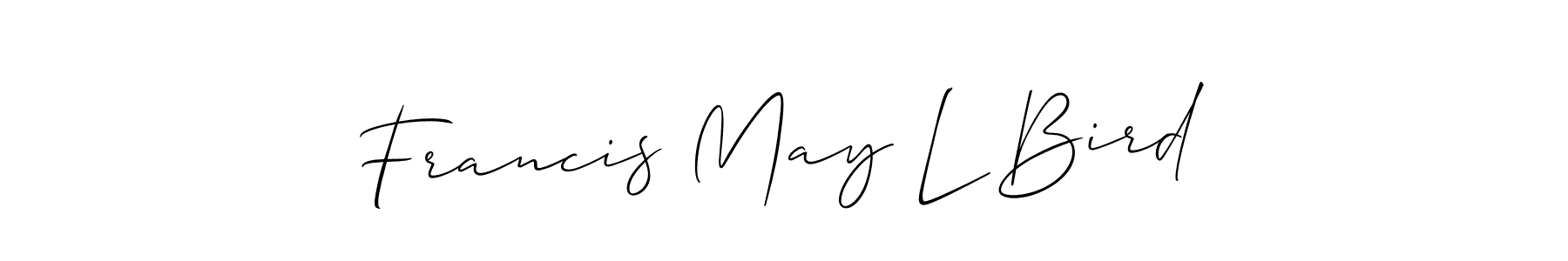 Also You can easily find your signature by using the search form. We will create Francis May L Bird name handwritten signature images for you free of cost using Allison_Script sign style. Francis May L Bird signature style 2 images and pictures png