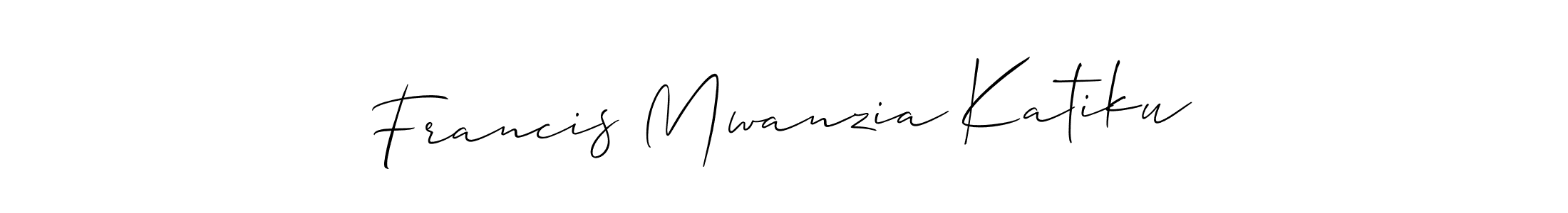 This is the best signature style for the Francis Mwanzia Katiku name. Also you like these signature font (Allison_Script). Mix name signature. Francis Mwanzia Katiku signature style 2 images and pictures png