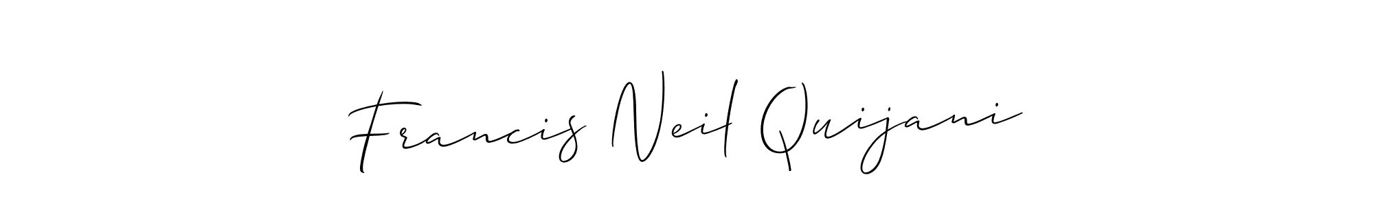 Use a signature maker to create a handwritten signature online. With this signature software, you can design (Allison_Script) your own signature for name Francis Neil Quijani. Francis Neil Quijani signature style 2 images and pictures png