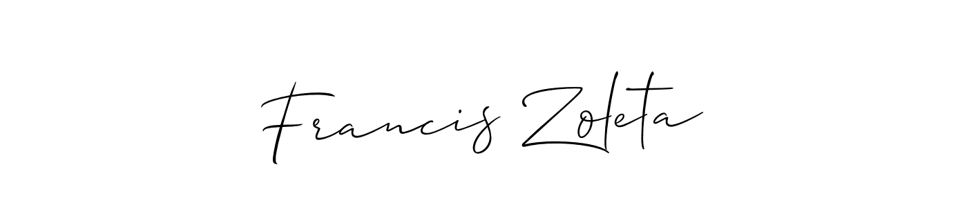 You should practise on your own different ways (Allison_Script) to write your name (Francis Zoleta) in signature. don't let someone else do it for you. Francis Zoleta signature style 2 images and pictures png