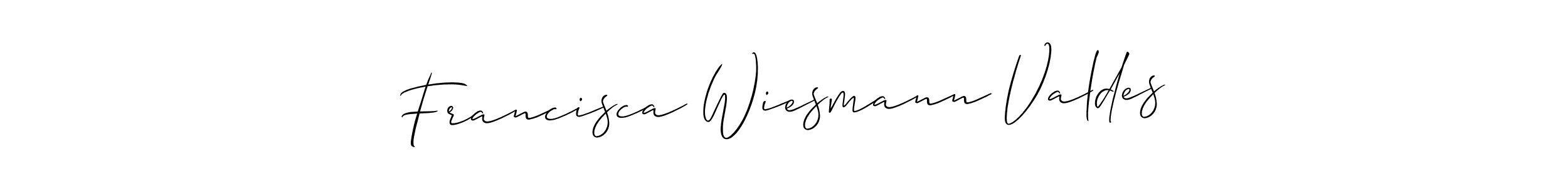 Francisca Wiesmann Valdes stylish signature style. Best Handwritten Sign (Allison_Script) for my name. Handwritten Signature Collection Ideas for my name Francisca Wiesmann Valdes. Francisca Wiesmann Valdes signature style 2 images and pictures png