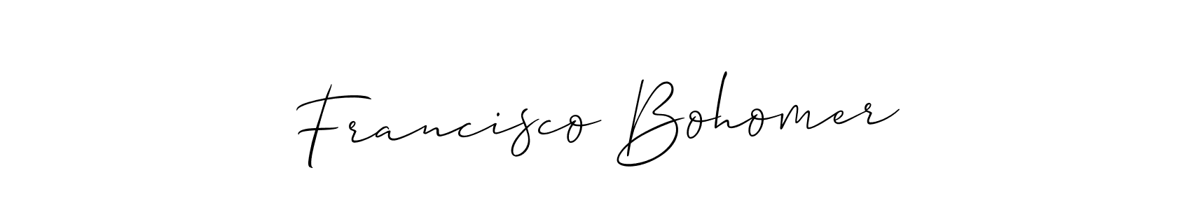 Make a beautiful signature design for name Francisco Bohomer. With this signature (Allison_Script) style, you can create a handwritten signature for free. Francisco Bohomer signature style 2 images and pictures png