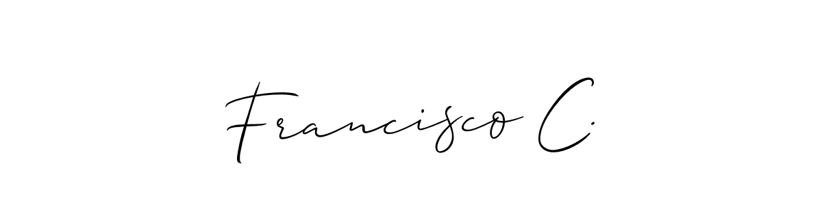 You should practise on your own different ways (Allison_Script) to write your name (Francisco C.) in signature. don't let someone else do it for you. Francisco C. signature style 2 images and pictures png