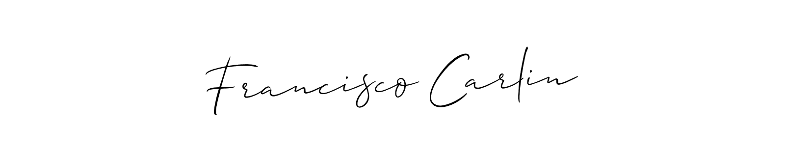 See photos of Francisco Carlin official signature by Spectra . Check more albums & portfolios. Read reviews & check more about Allison_Script font. Francisco Carlin signature style 2 images and pictures png