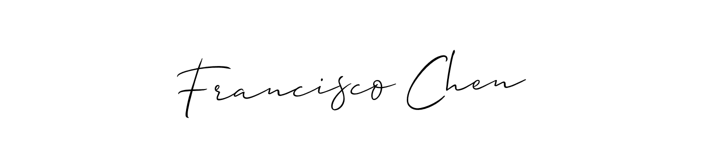 How to make Francisco Chen signature? Allison_Script is a professional autograph style. Create handwritten signature for Francisco Chen name. Francisco Chen signature style 2 images and pictures png