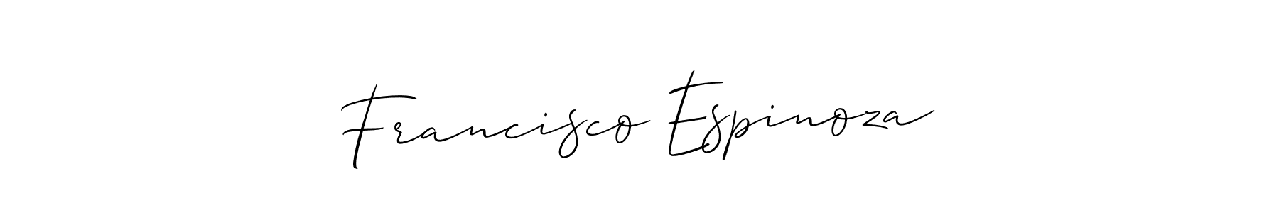 Use a signature maker to create a handwritten signature online. With this signature software, you can design (Allison_Script) your own signature for name Francisco Espinoza. Francisco Espinoza signature style 2 images and pictures png