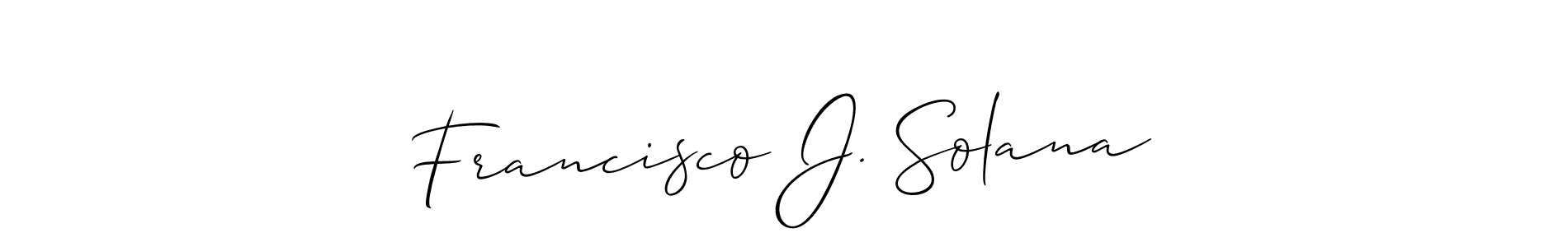 Similarly Allison_Script is the best handwritten signature design. Signature creator online .You can use it as an online autograph creator for name Francisco J. Solana. Francisco J. Solana signature style 2 images and pictures png