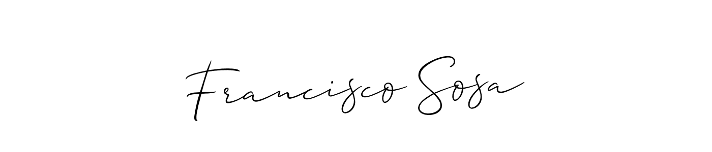 Similarly Allison_Script is the best handwritten signature design. Signature creator online .You can use it as an online autograph creator for name Francisco Sosa. Francisco Sosa signature style 2 images and pictures png