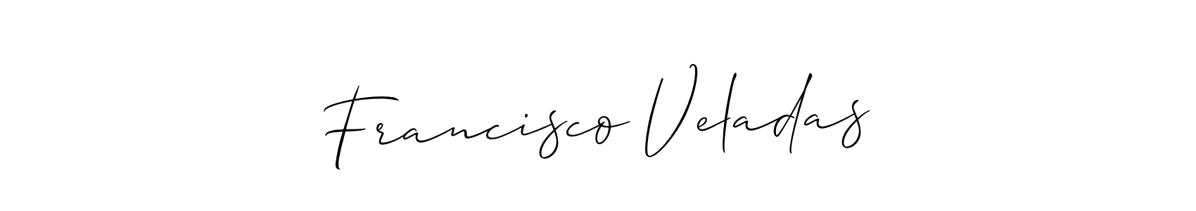 Use a signature maker to create a handwritten signature online. With this signature software, you can design (Allison_Script) your own signature for name Francisco Veladas. Francisco Veladas signature style 2 images and pictures png