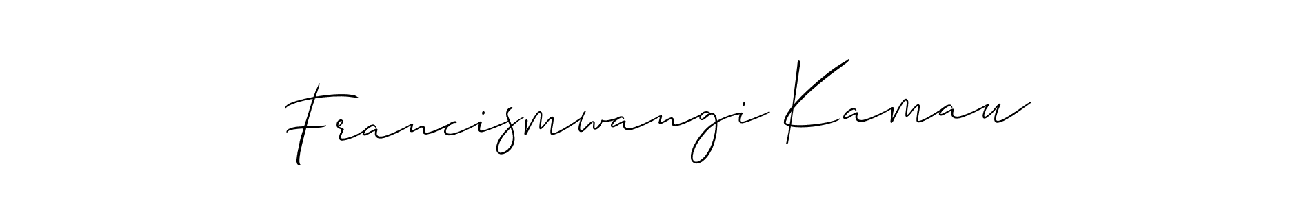 Create a beautiful signature design for name Francismwangi Kamau. With this signature (Allison_Script) fonts, you can make a handwritten signature for free. Francismwangi Kamau signature style 2 images and pictures png