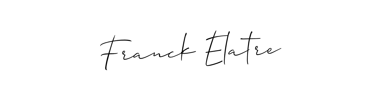 Make a beautiful signature design for name Franck Elatre. With this signature (Allison_Script) style, you can create a handwritten signature for free. Franck Elatre signature style 2 images and pictures png