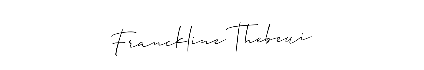 Franckline Thebeui stylish signature style. Best Handwritten Sign (Allison_Script) for my name. Handwritten Signature Collection Ideas for my name Franckline Thebeui. Franckline Thebeui signature style 2 images and pictures png