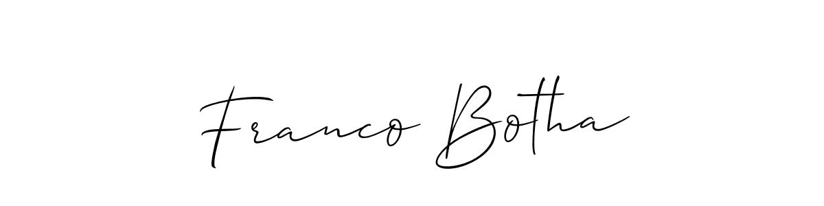 Create a beautiful signature design for name Franco Botha. With this signature (Allison_Script) fonts, you can make a handwritten signature for free. Franco Botha signature style 2 images and pictures png