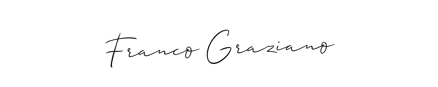 Also You can easily find your signature by using the search form. We will create Franco Graziano name handwritten signature images for you free of cost using Allison_Script sign style. Franco Graziano signature style 2 images and pictures png