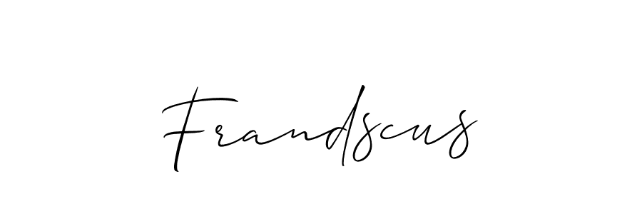 Also You can easily find your signature by using the search form. We will create Frandscus name handwritten signature images for you free of cost using Allison_Script sign style. Frandscus signature style 2 images and pictures png