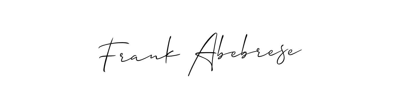 Make a beautiful signature design for name Frank Abebrese. With this signature (Allison_Script) style, you can create a handwritten signature for free. Frank Abebrese signature style 2 images and pictures png