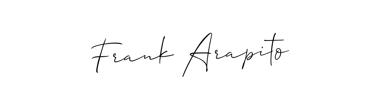 It looks lik you need a new signature style for name Frank Arapito. Design unique handwritten (Allison_Script) signature with our free signature maker in just a few clicks. Frank Arapito signature style 2 images and pictures png