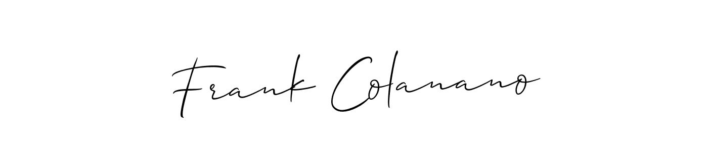 Make a beautiful signature design for name Frank Colanano. With this signature (Allison_Script) style, you can create a handwritten signature for free. Frank Colanano signature style 2 images and pictures png