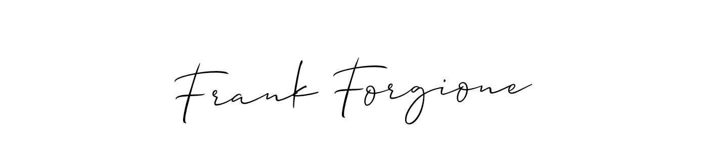 Use a signature maker to create a handwritten signature online. With this signature software, you can design (Allison_Script) your own signature for name Frank Forgione. Frank Forgione signature style 2 images and pictures png